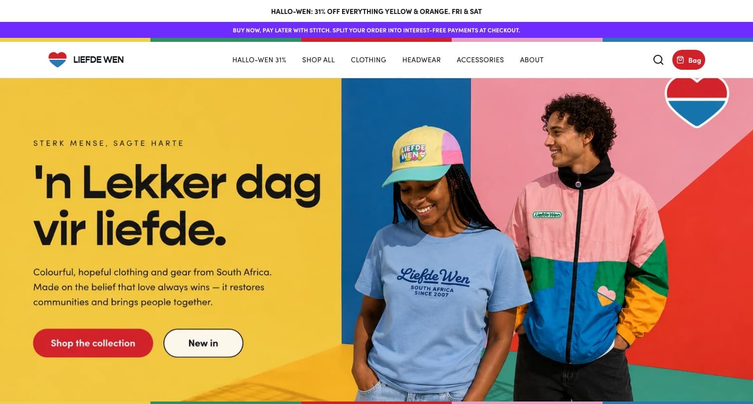 Liefde Wen Shopify store, designed and built by Boost